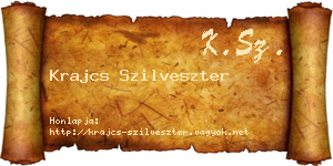 Krajcs Szilveszter névjegykártya